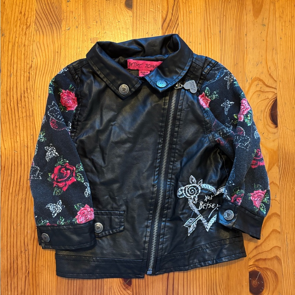 Betsey Johnson leatherette jacket baby girl 18/24 months